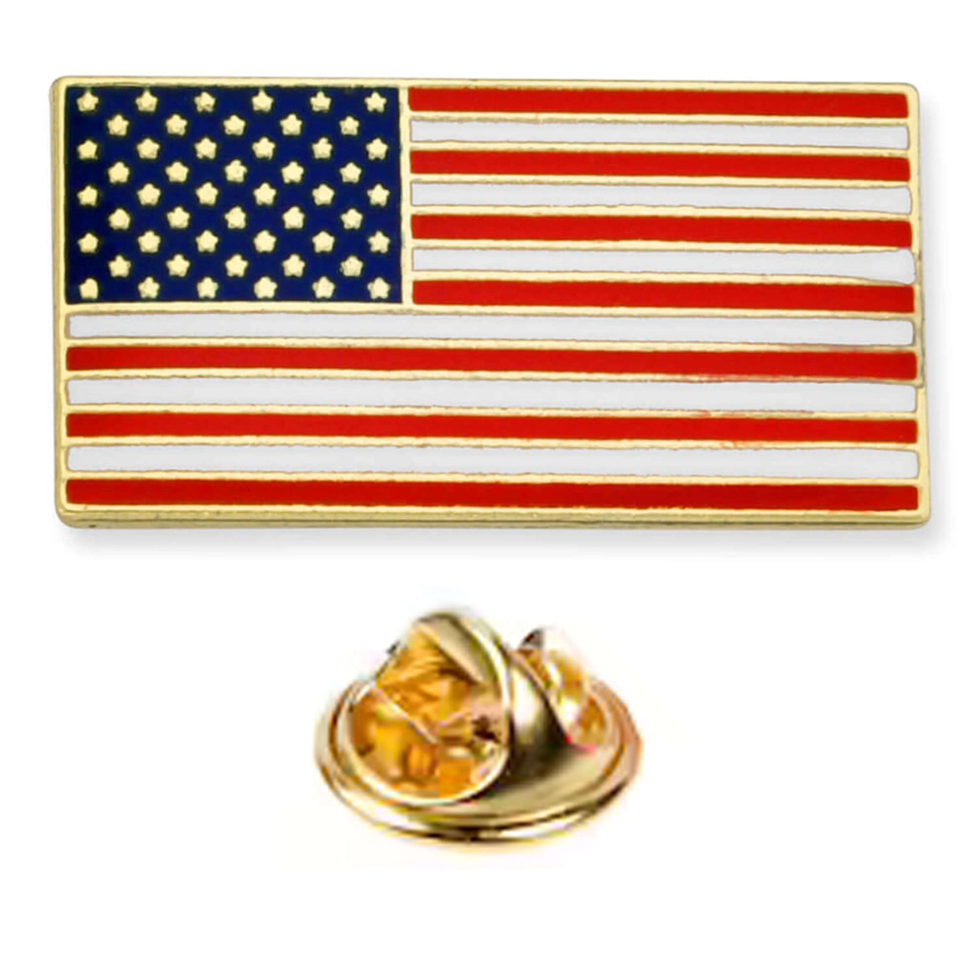5 X Gold American Flag Lapel Pin USA Pinback Tack United States Patriotic Brooch