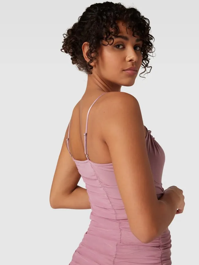 Allover mini dress, AQUARE Review, dusty pink