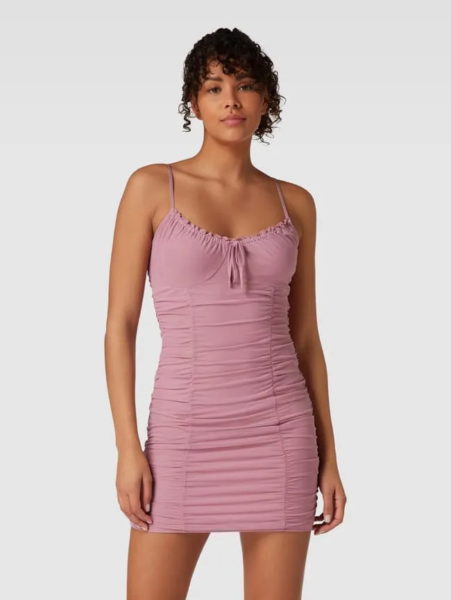 Allover mini dress, AQUARE Review, dusty pink