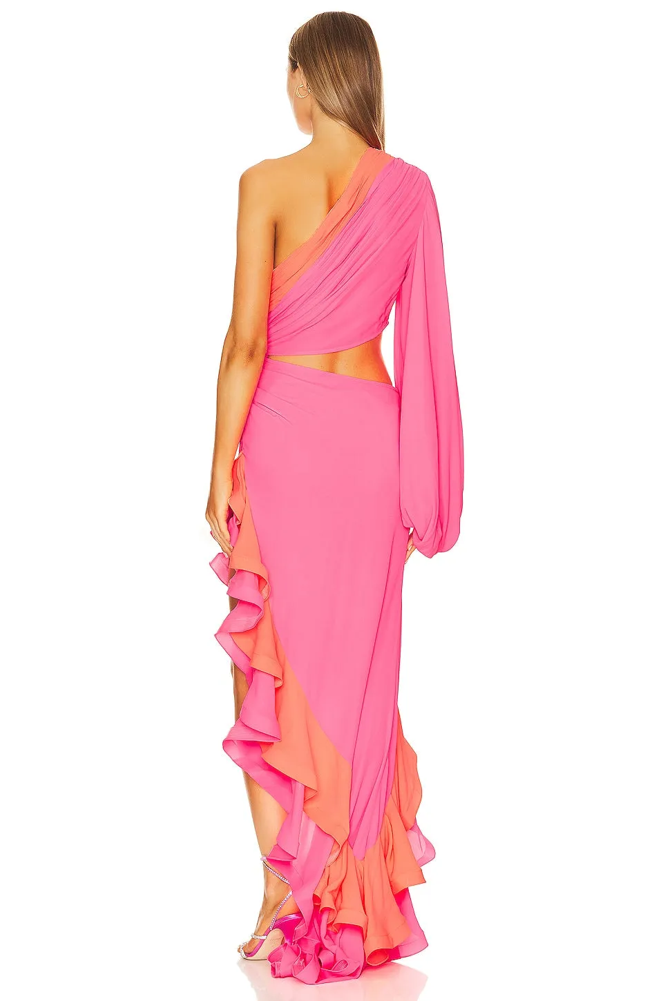 Bronx and Banco Hanna Gown Dress, Pink & Coral