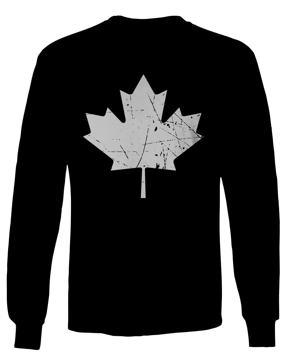 Canada Flag Maple Leaf Canadian Pride Retro Vintage Style mens Long sleeve t shirt