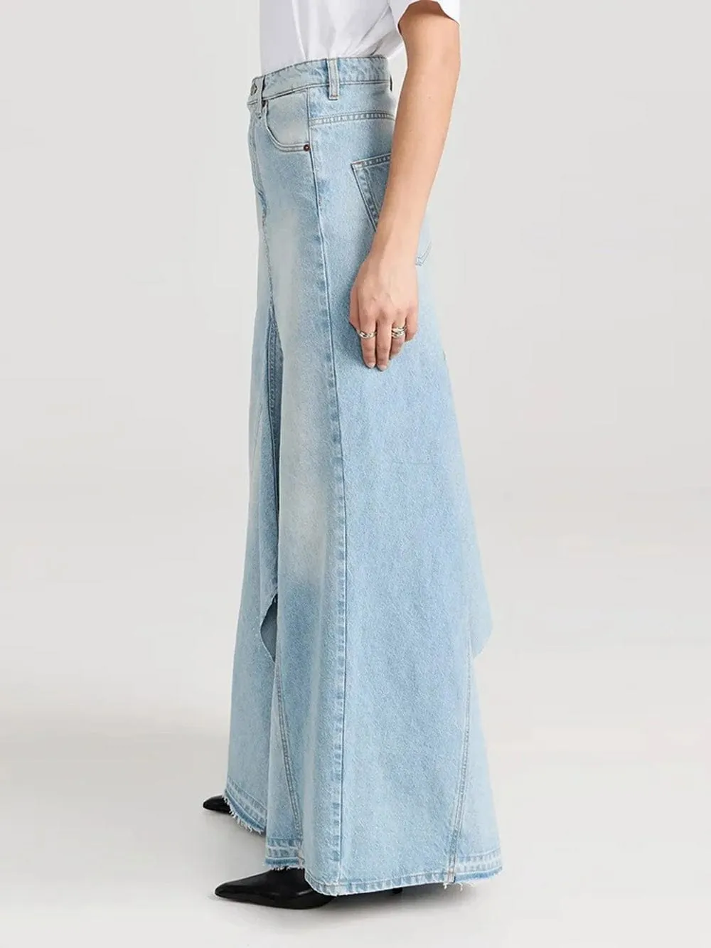 Chavez Hem Casual Denim Skirt