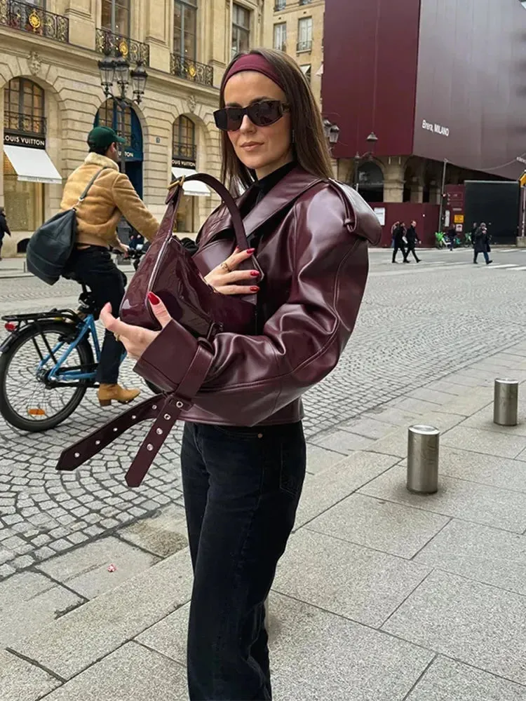 Clara  Elegant Leather Jacket
