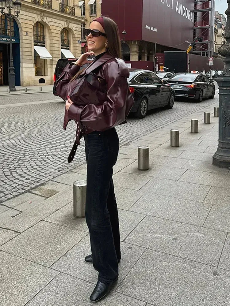 Clara  Elegant Leather Jacket