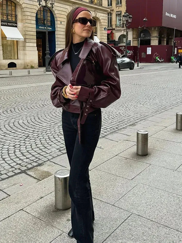 Clara  Elegant Leather Jacket