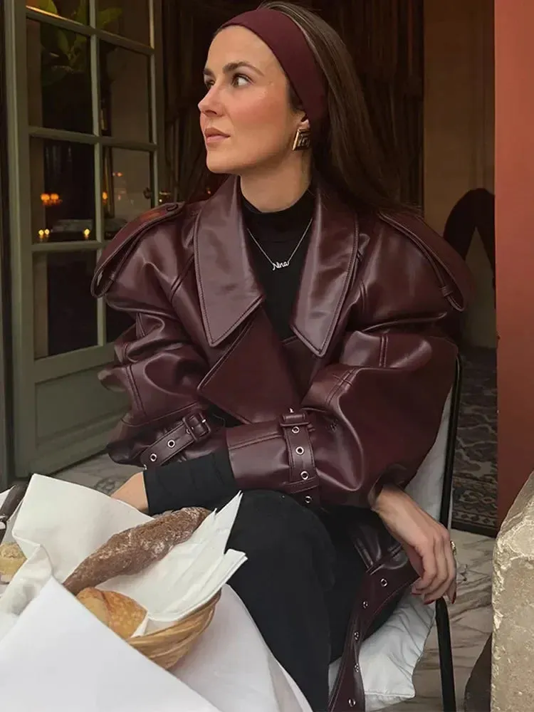 Clara  Elegant Leather Jacket