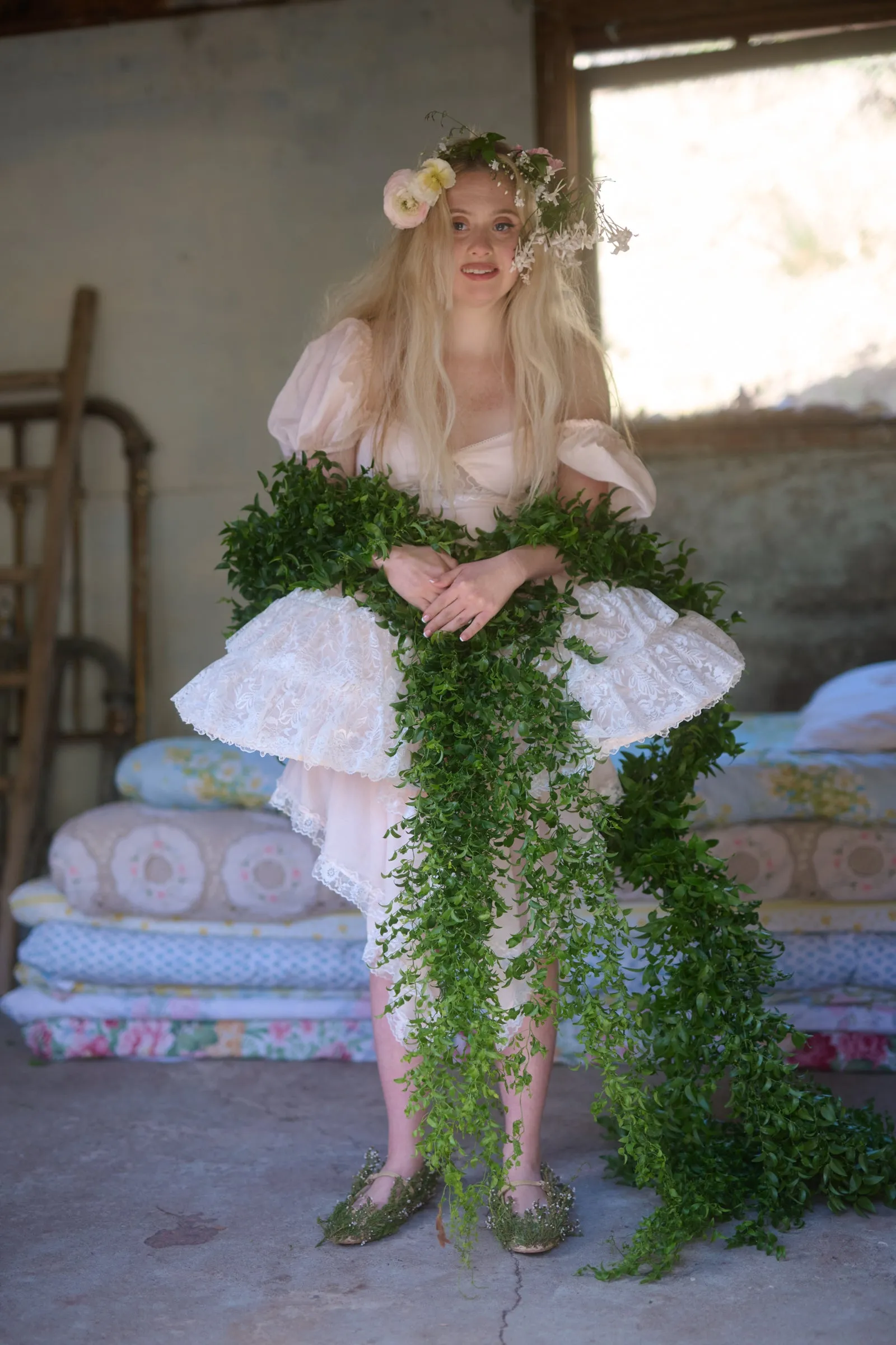 En Pointe Silk Ruffle Cage