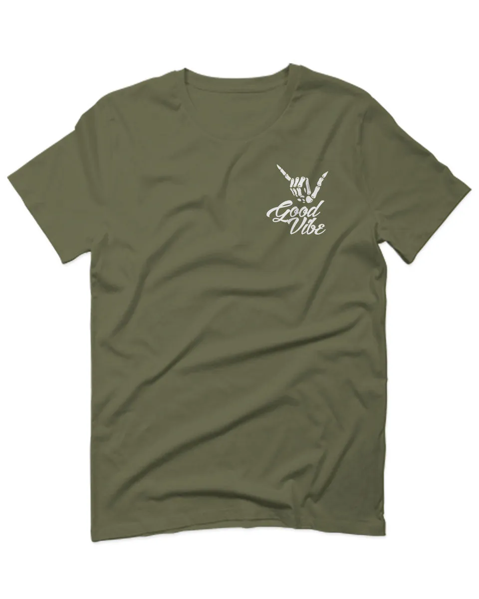 good vibe bones hand shaka cool vintage hipster graphic For men T Shirt