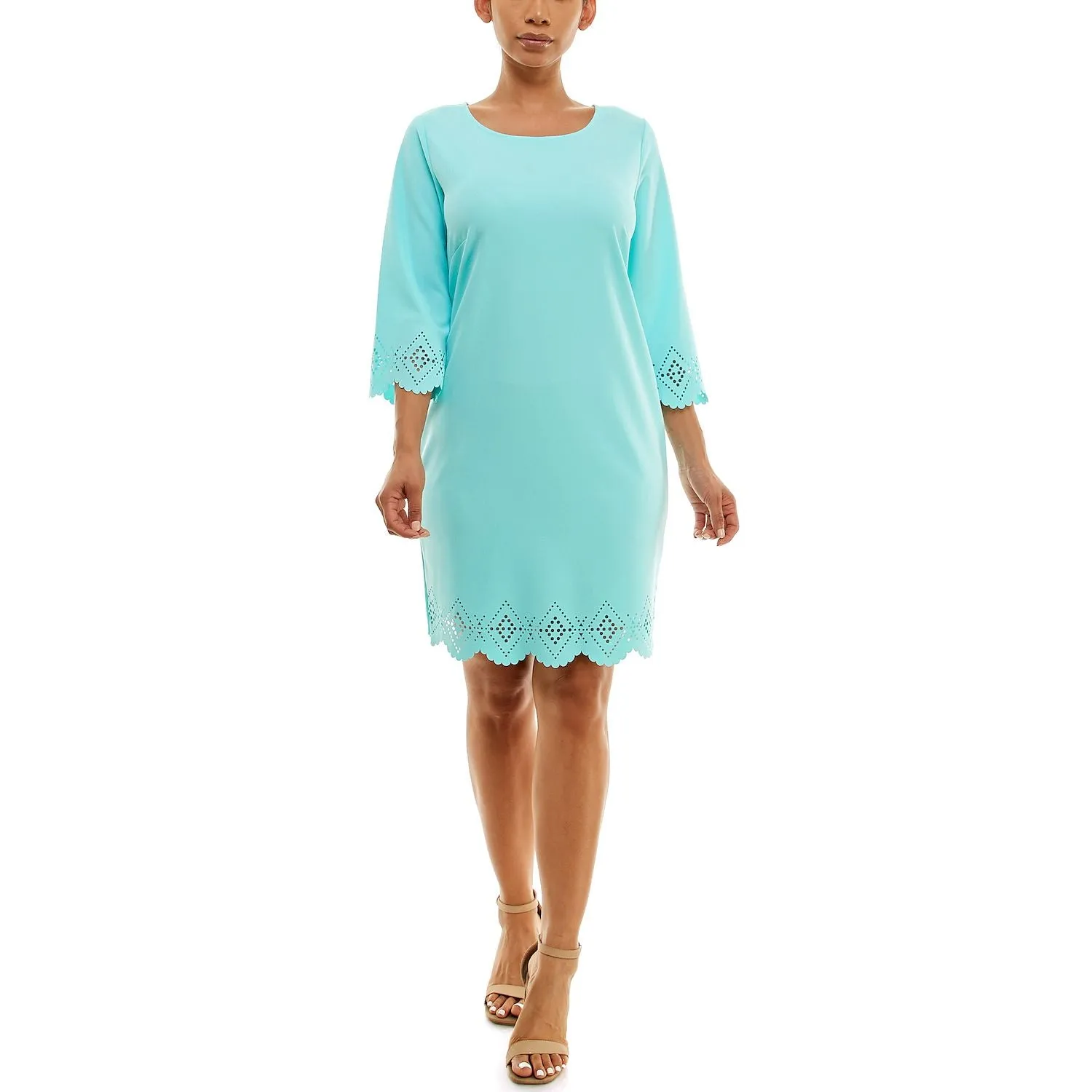 Laser cut Nina Leonard women's dress