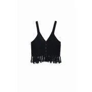 Madagascar Crochet Tank -Black