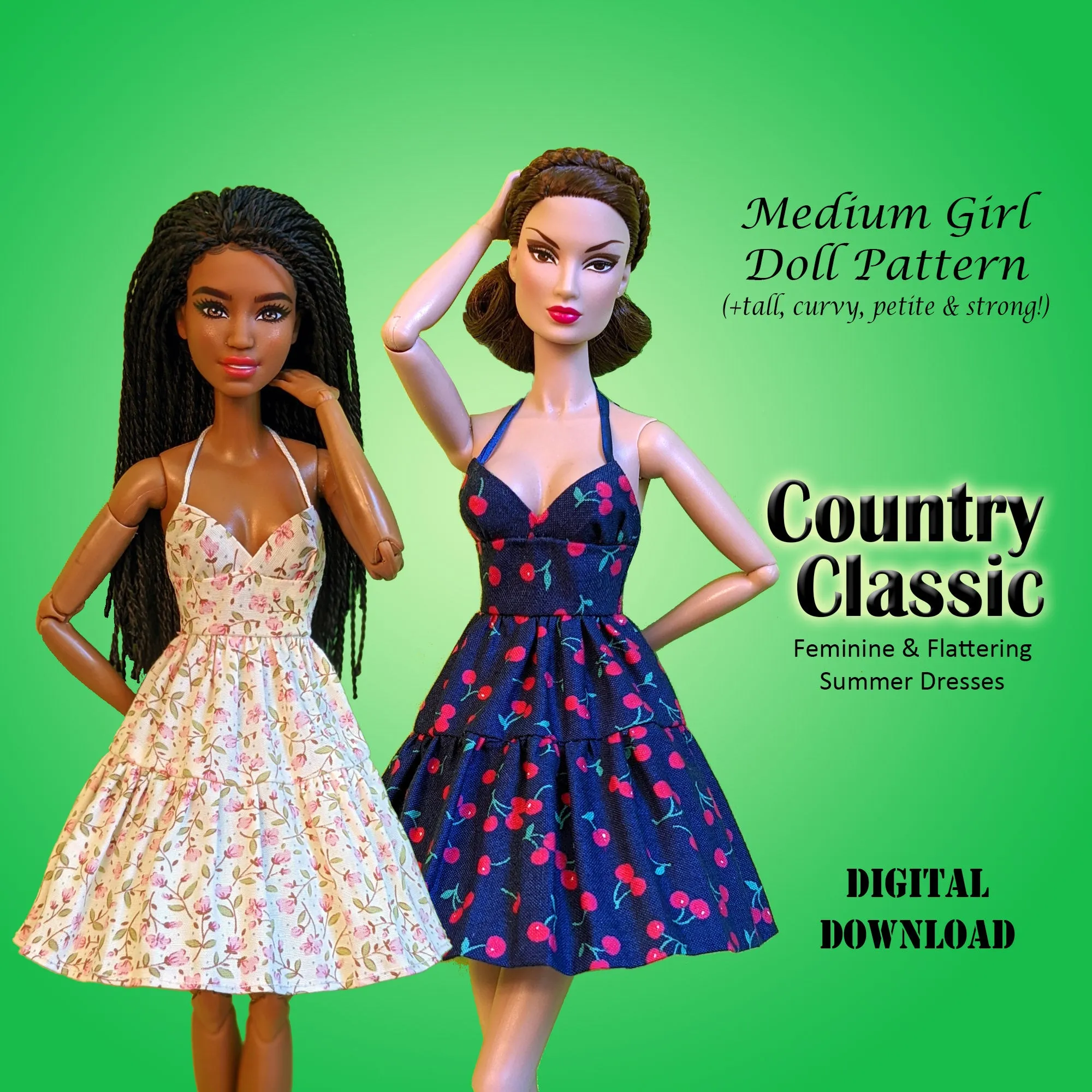 MG 11.5" Fashion Dolls SUMMER SUNDRESSES Bargain Bundle - A collection of summery dress styles - Downloadable RAD Doll Clothes PDF Sewing Patterns