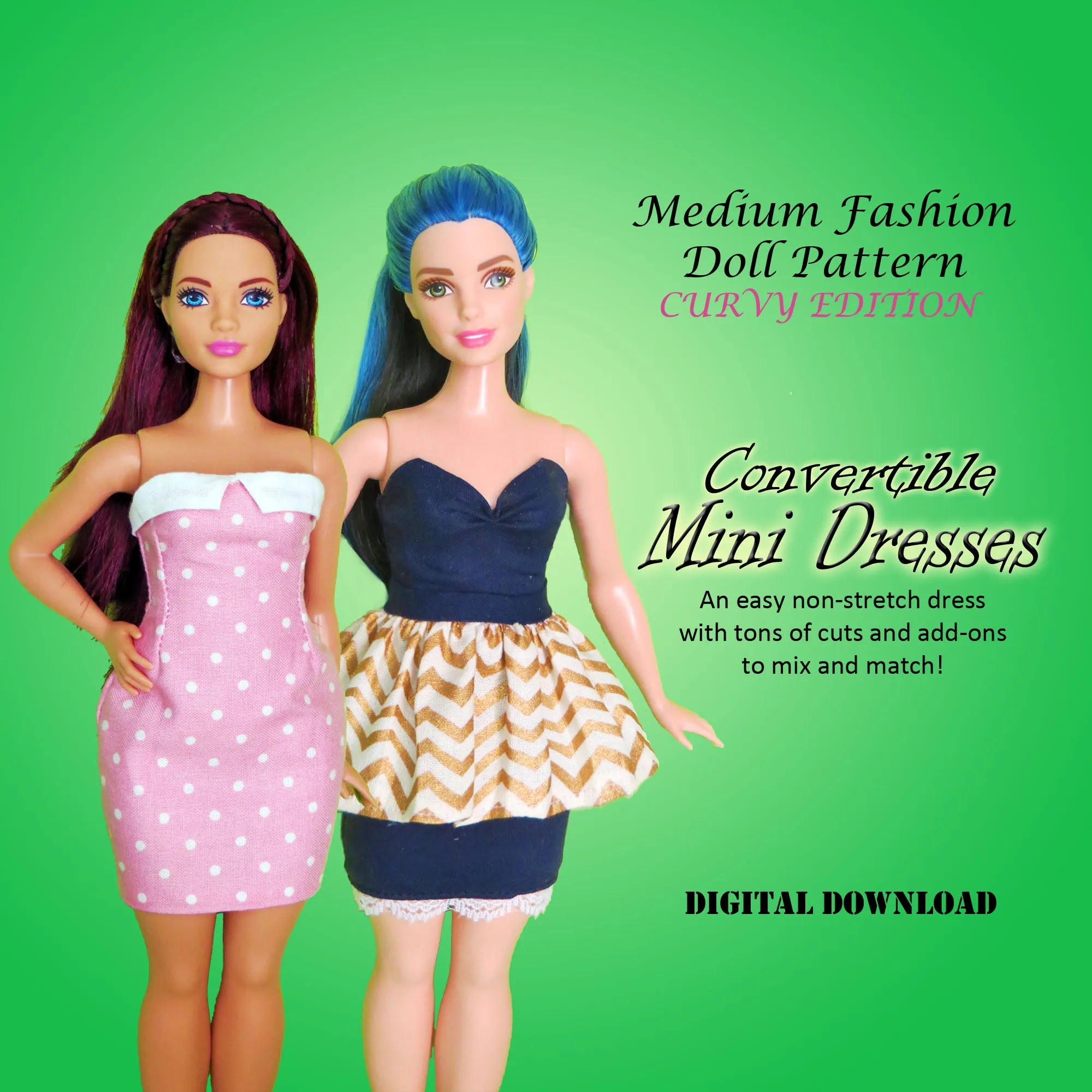 MG 11.5" Fashion Dolls SUMMER SUNDRESSES Bargain Bundle - A collection of summery dress styles - Downloadable RAD Doll Clothes PDF Sewing Patterns