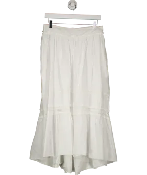 Next White Cotton Tiered Max Skirt UK 10