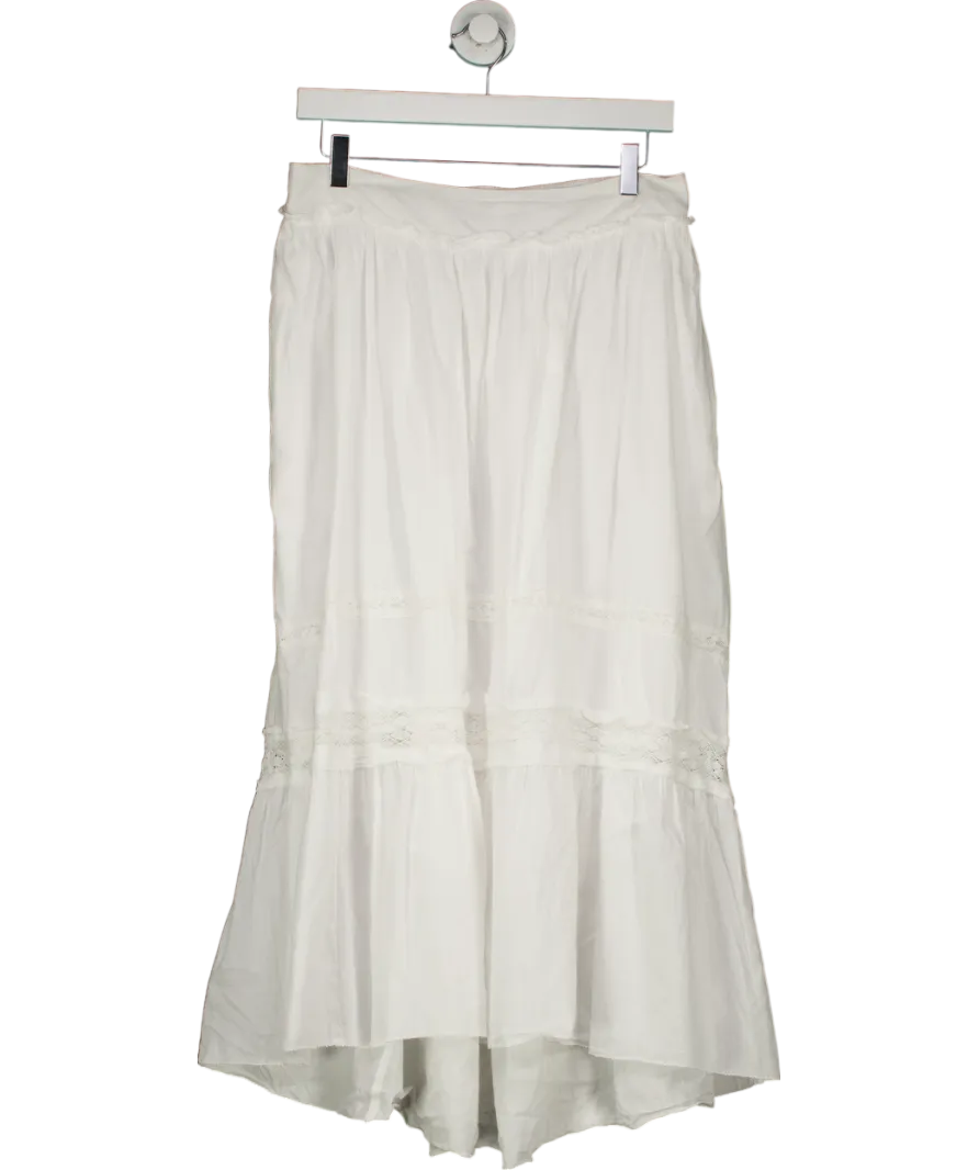 Next White Cotton Tiered Max Skirt UK 10