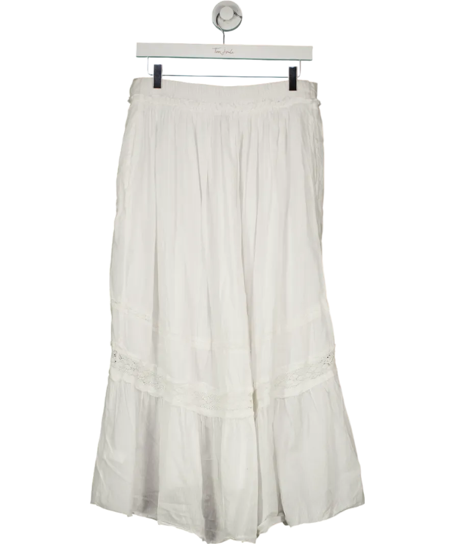 Next White Cotton Tiered Max Skirt UK 10