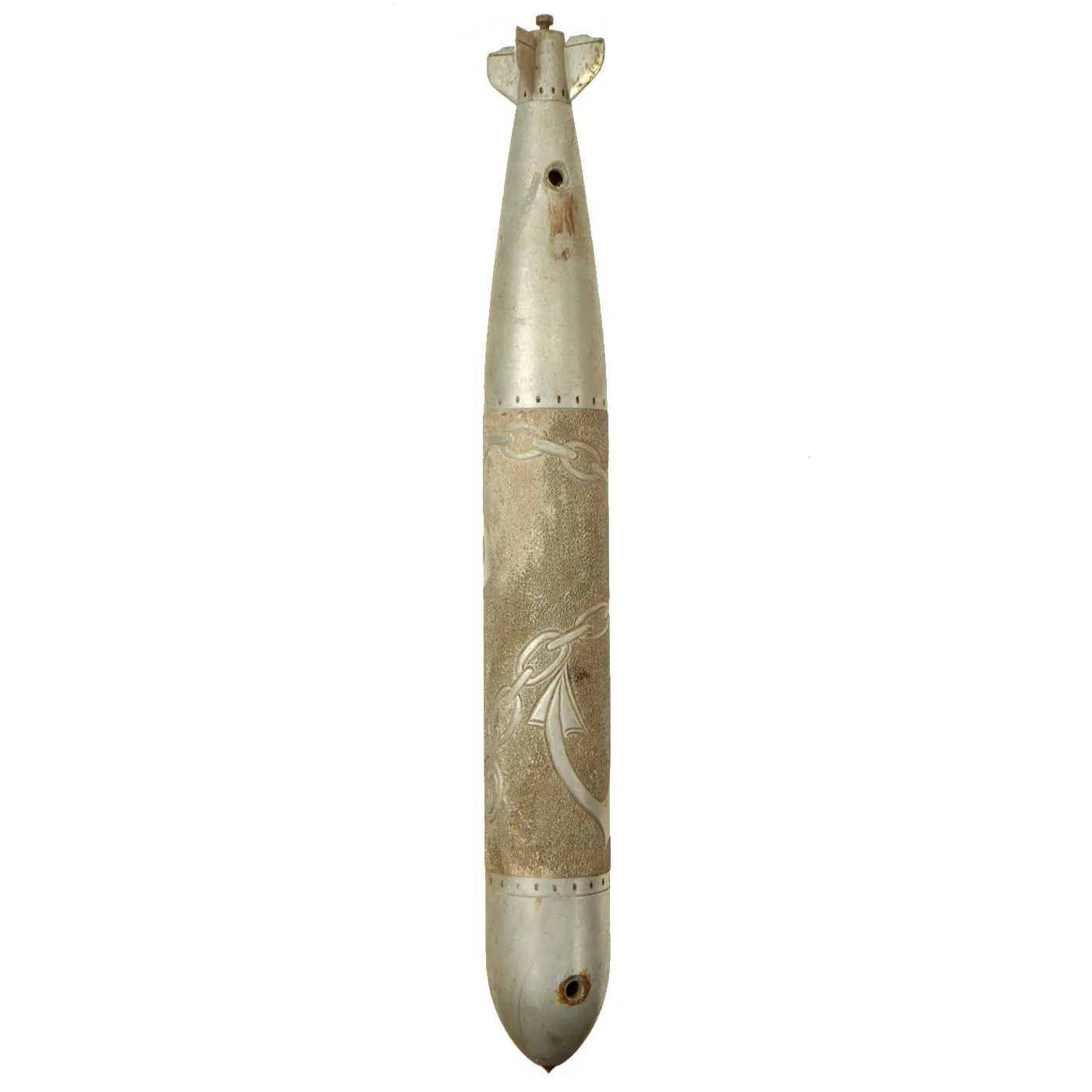 Original U.S. WWII US Navy Miniature Mk 14 Submarine Launched Anti-Ship Torpedo Trench Art