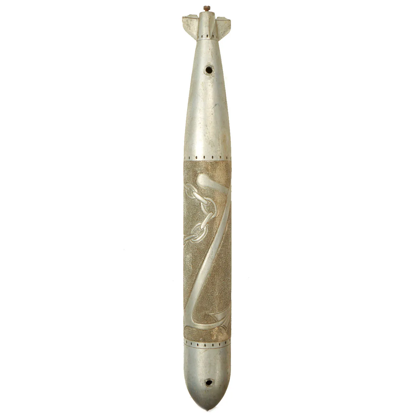 Original U.S. WWII US Navy Miniature Mk 14 Submarine Launched Anti-Ship Torpedo Trench Art