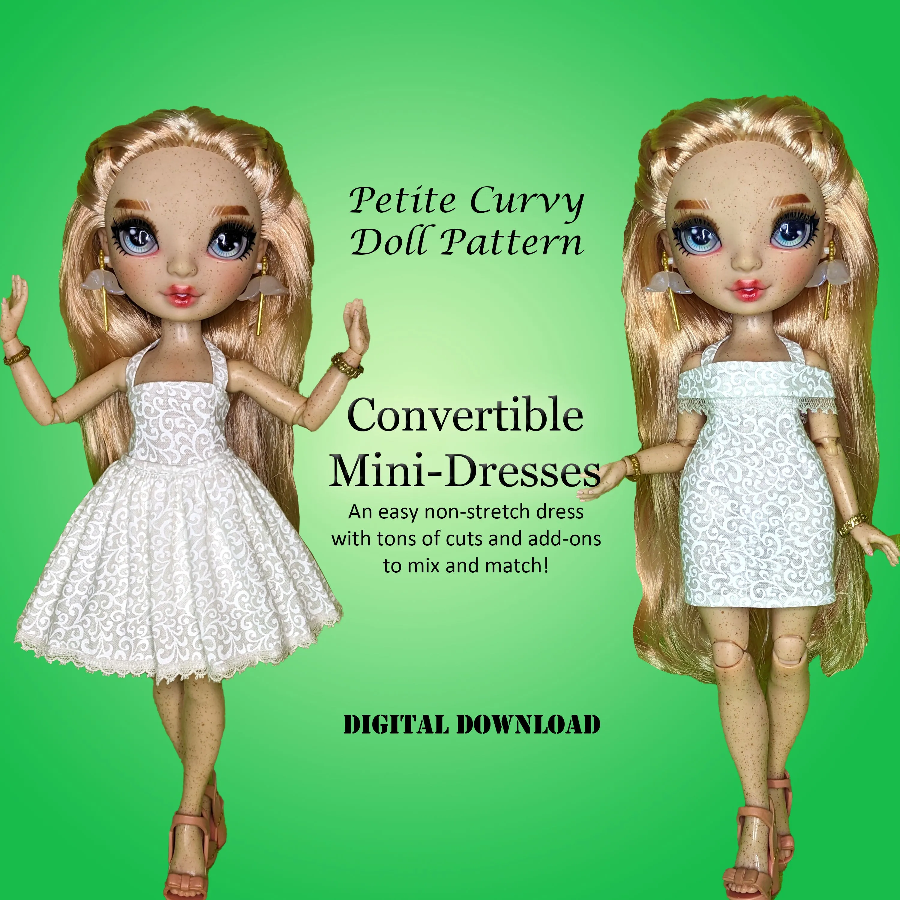 PC 10" Fashion Doll SUMMER SUNDRESSES Bargain Bundle - A collection of summery dress styles - Downloadable RAD Doll Clothes PDF Sewing Patterns