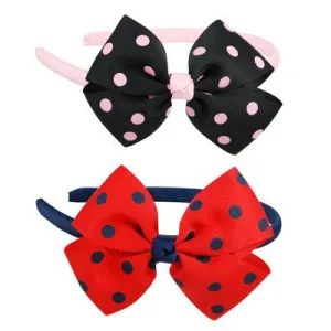 Pink Poppy Polka Dot Gros Grain Bow Headband Assorted Styles