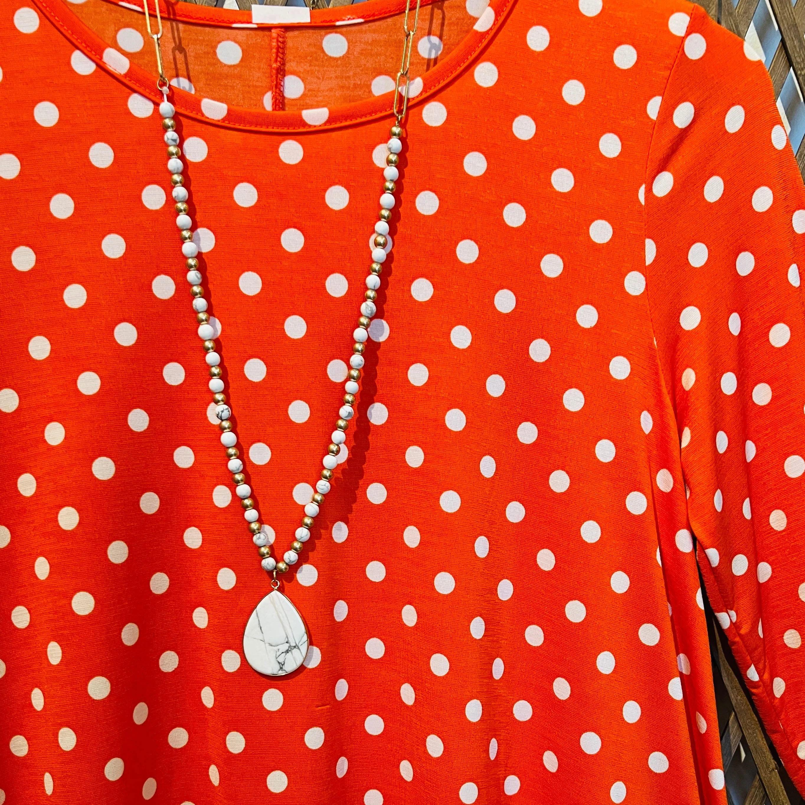 Polka Dot 3/4 Sleeve Top