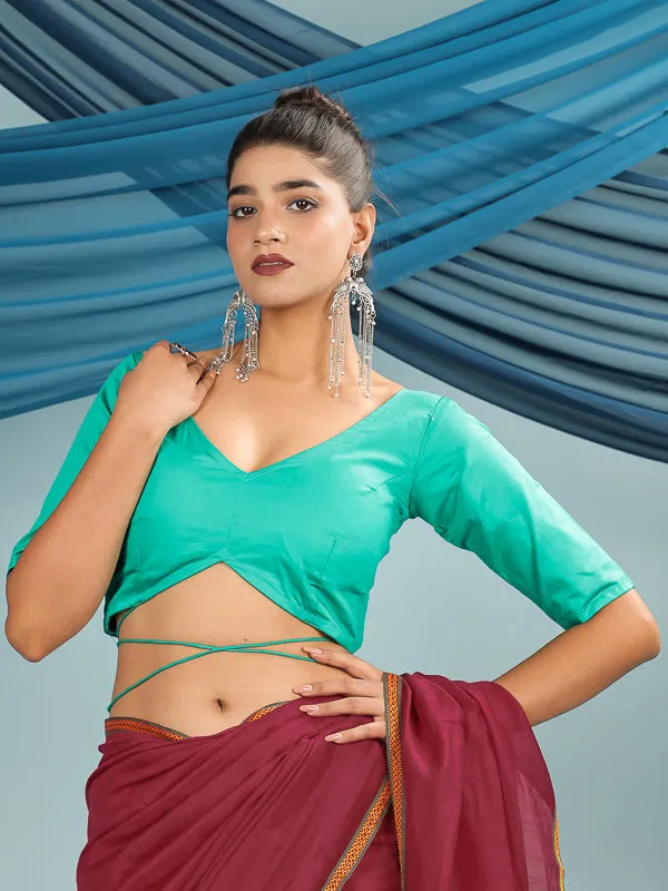 Sea Green Tie-up Blouse