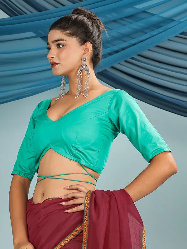 Sea Green Tie-up Blouse