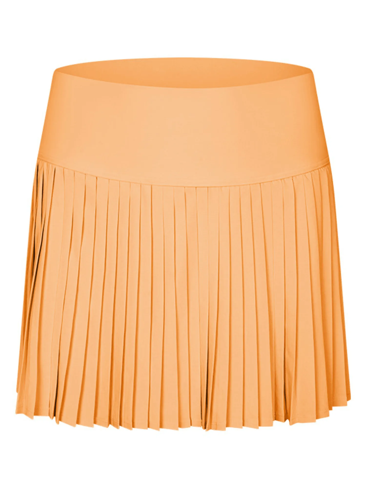Tangerine Orange "Maddie" Full Pleat Active Skirt with Pockets in Shorts Liner