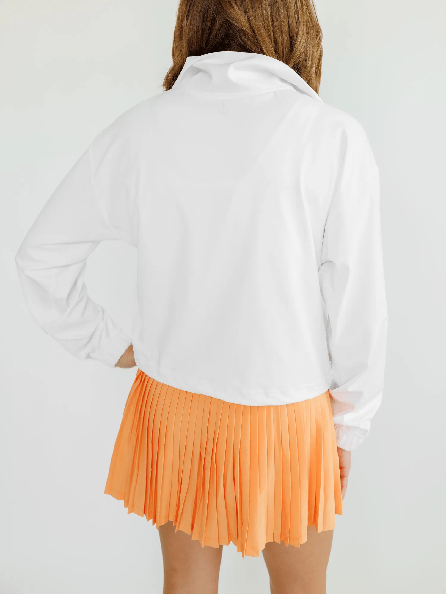 Tangerine Orange "Maddie" Full Pleat Active Skirt with Pockets in Shorts Liner