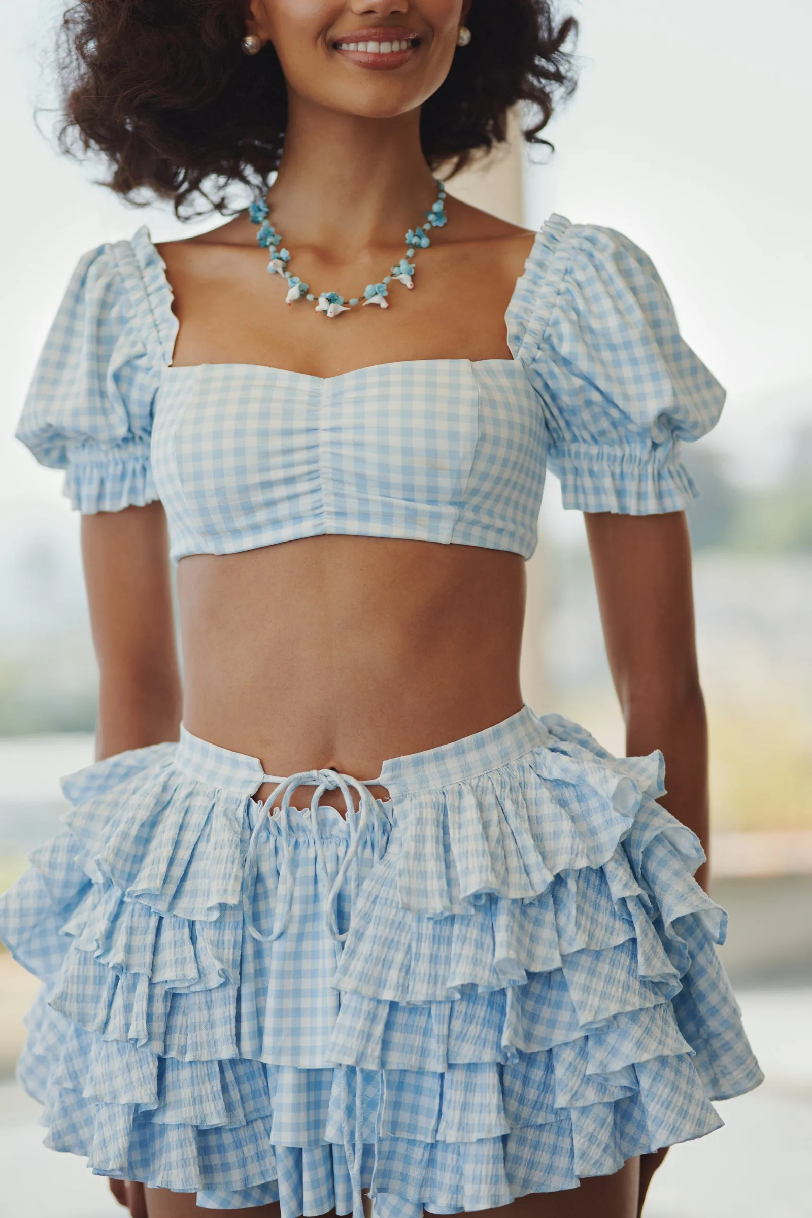 The Blue Gingham Versailles Skirt